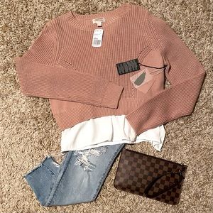 Forever 21 Mauve Pullover Sweater Top Size L